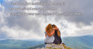 Aperçu de la carte : « L'amitié, c'est le confort de se sentir en sûreté avec une personne... »