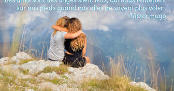 Aperçu de la carte : « Les amis sont des anges silencieux, qui nous remettent sur nos pieds... »