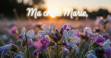 Aperçu de la carte : Mes voeux les plus chers  
Ma chère Marie,  
pour cette