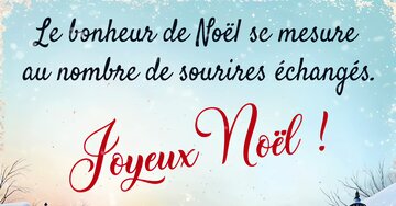 Aperçu de la carte : « Le bonheur de Noël se mesure au nombre de sourires échangés... »