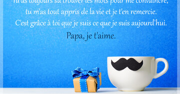 Aperçu de la carte : « C'est grâce à toi que je suis ce que je suis aujourd'hui. Papa, je t'aime. »