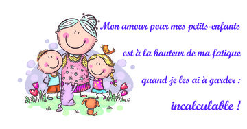 Aperçu de la carte : « Mon amour pour mes petits-enfants est à la hauteur de ma fatigue... »