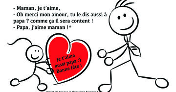 Aperçu de la carte : « Papa, j'aime maman ! C'est de toi que je tiens mon humour !... »