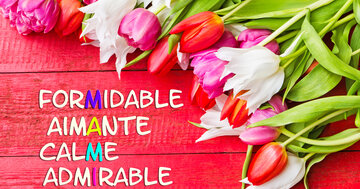 Aperçu de la carte : Formidable, aimante, calme, admirable, généreuse