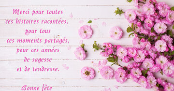 Aperçu de la carte : « Merci pour ces histoires, ces moments partagés, ces années de sagesse et de tendresse... »