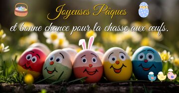 Aperçu de la carte : « Joyeuses Pâques et bonne chance pour la chasse... »