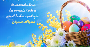 Aperçu de la carte : « Pour Pâques : moments doux, tendres, joie et bonheur partagés... »