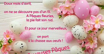 Aperçu de la carte : « Un poème sur le mois d'avril, la nature et la traditionnelle chasse aux œufs... »