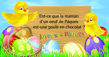 Aperçu de la carte : « Est-ce que la maman d'un œuf de Pâques est une poule en chocolat... »