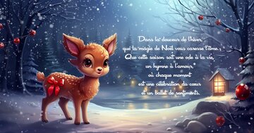 Aperçu de la carte : « Dans la douceur de l'hiver, que la magie de Noël vous caresse l'âme... »