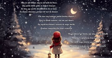 Aperçu de la carte : « Dans la nuit d'hiver, une petite étoile guide un enfant innocent... »