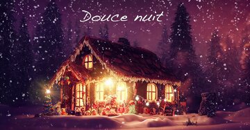 Aperçu de la carte : « Douce nuit, Sainte nuit... le coeur bien heureux avec un si joli sapin vert... »