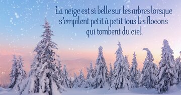 Aperçu de la carte : « La neige est si belle sur les arbres lorsque les flocons s'empilent... »