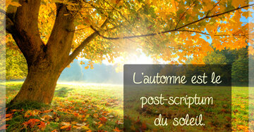 Aperçu de la carte : L'automne est le post-scriptum du soleil.