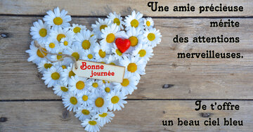 Aperçu de la carte : « Une amie précieuse mérite des attentions merveilleuses. Je t'offre un beau ciel... »