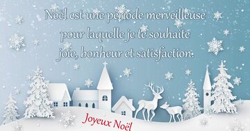 Aperçu de la carte : « Je te souhaite joie, bonheur et satisfaction pour Noël... »