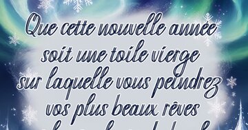 Aperçu de la carte : « Que cette nouvelle année soit une toile vierge pour peindre vos plus beaux rêves... »
