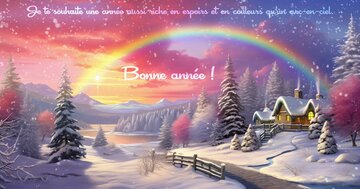 Aperçu de la carte : « Une année riche en espoirs et en couleurs comme un arc-en-ciel... »