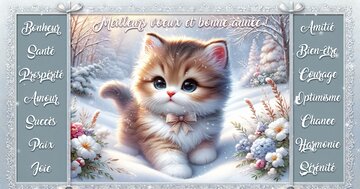 Aperçu de la carte : « Meilleurs voeux et bonne année ! Bonheur, Santé, Prospérité... »
