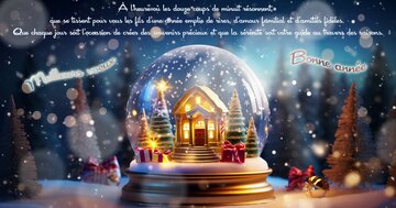 Aperçu de la carte : « À l'heure où les douze coups de minuit résonnent, que se tissent pour vous... »