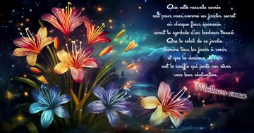 Aperçu de la carte : « Que cette nouvelle année soit pour vous comme un jardin secret où chaque fleur... »