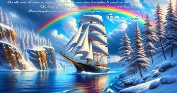 Aperçu de la carte : « Que cette année soit un magnifique voyage vers des horizons de bonheur et réussite... »