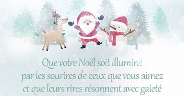 Aperçu de la carte : « Que votre Noël soit illuminé par les sourires de ceux que vous aimez... »