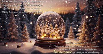 Aperçu de la carte : « Dans la sphère d'hiver... que l'an neuf vous comble de moments délicieux... »