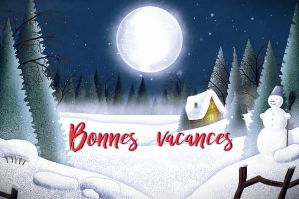 Carte Bonnes Vacances de Noël | Paysage Hivernal - JolieCarte
