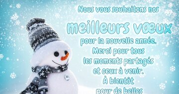 Aperçu de la carte : « Nous vous souhaitons nos meilleurs vœux pour la nouvelle année. Merci pour les moments... »