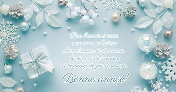 Aperçu de la carte : « Pour l'année à venir, nous vous souhaitons plein d'amour, de sourires, de rêves... »