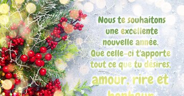 Aperçu de la carte : « Nous te souhaitons une excellente nouvelle année. Que celle-ci t'apporte tout ce... »