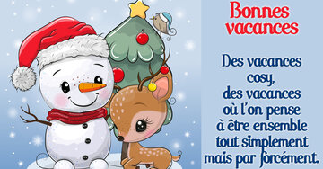 Aperçu de la carte : « Des vacances cosy, où l'on pense à être ensemble tout simplement... »