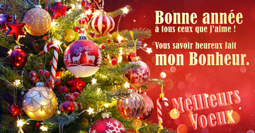 Aperçu de la carte : « Bonne année à tous ceux que j'aime ! Votre bonheur fait le mien... »