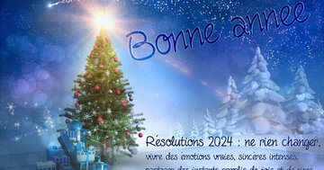 Aperçu de la carte : « Résolutions 2025 : ne rien changer, vivre des émotions vraies, profiter du bonheur... »