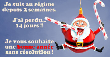 Aperçu de la carte : « Je suis au régime... J'ai perdu 14 jours ! Bonne année sans résolution !... »