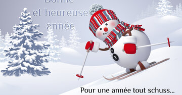 Aperçu de la carte : « Bonne et heureuse année. Pour une année tout schuss... »