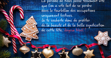 Aperçu de la carte : « Dans le tourbillon des fêtes, profiter de la belle signification de Noël... »