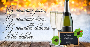 Aperçu de la carte : 365 nouveaux jours,
365 nouveaux rêves,
365 nouvelles chances
de les réaliser.