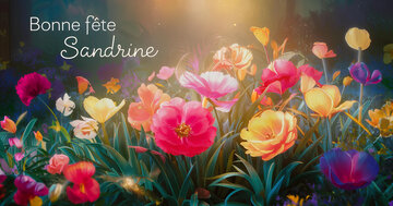Aperçu de la carte : "Une pensée spéciale pour souhaiter une joyeuse fête à Sandrine..."