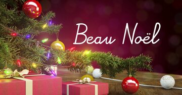 Aperçu de la carte : « Beau Noël, doux Noël, bonheurs partagés avec famille et amis... »