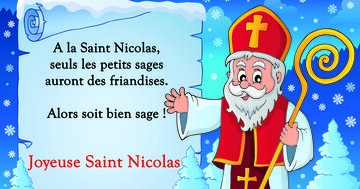 Aperçu de la carte : « À la Saint Nicolas, seuls les petits sages auront des friandises... »