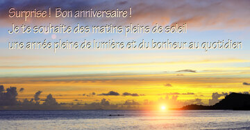 Aperçu de la carte : « Je te souhaite des matins pleins de soleil, une année de lumière et du bonheur... »