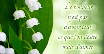 Aperçu de la carte : « Le bonheur n'est pas d'avoir ce qu'on désire mais d'aimer ce qu'on a... »