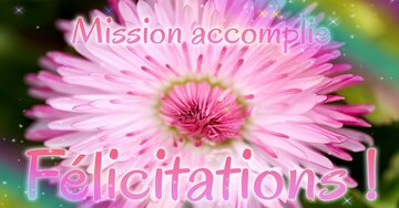 Aperçu de la carte : Mission accomplie. Félicitations.