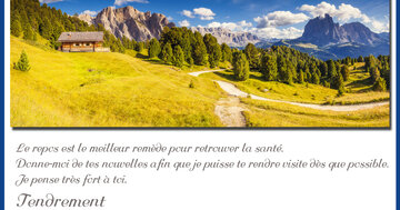 Aperçu de la carte : « Le repos est le meilleur remède pour retrouver la santé... »