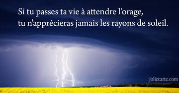 Aperçu de la carte : « Si tu passes ta vie à attendre l'orage... »