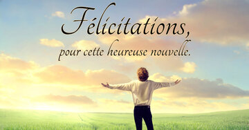 Aperçu de la carte : Félicitations,
pour cette heureuse nouvelle.
