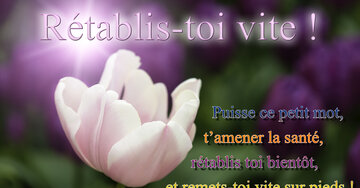 Aperçu de la carte : « Rétablis toi vite ! Puisse ce petit mot t'amener la santé... »