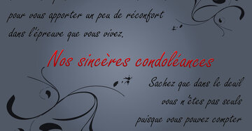 Aperçu de la carte : « Toutes nos pensées vers vous sont tournées pour vous apporter un peu de réconfort... »